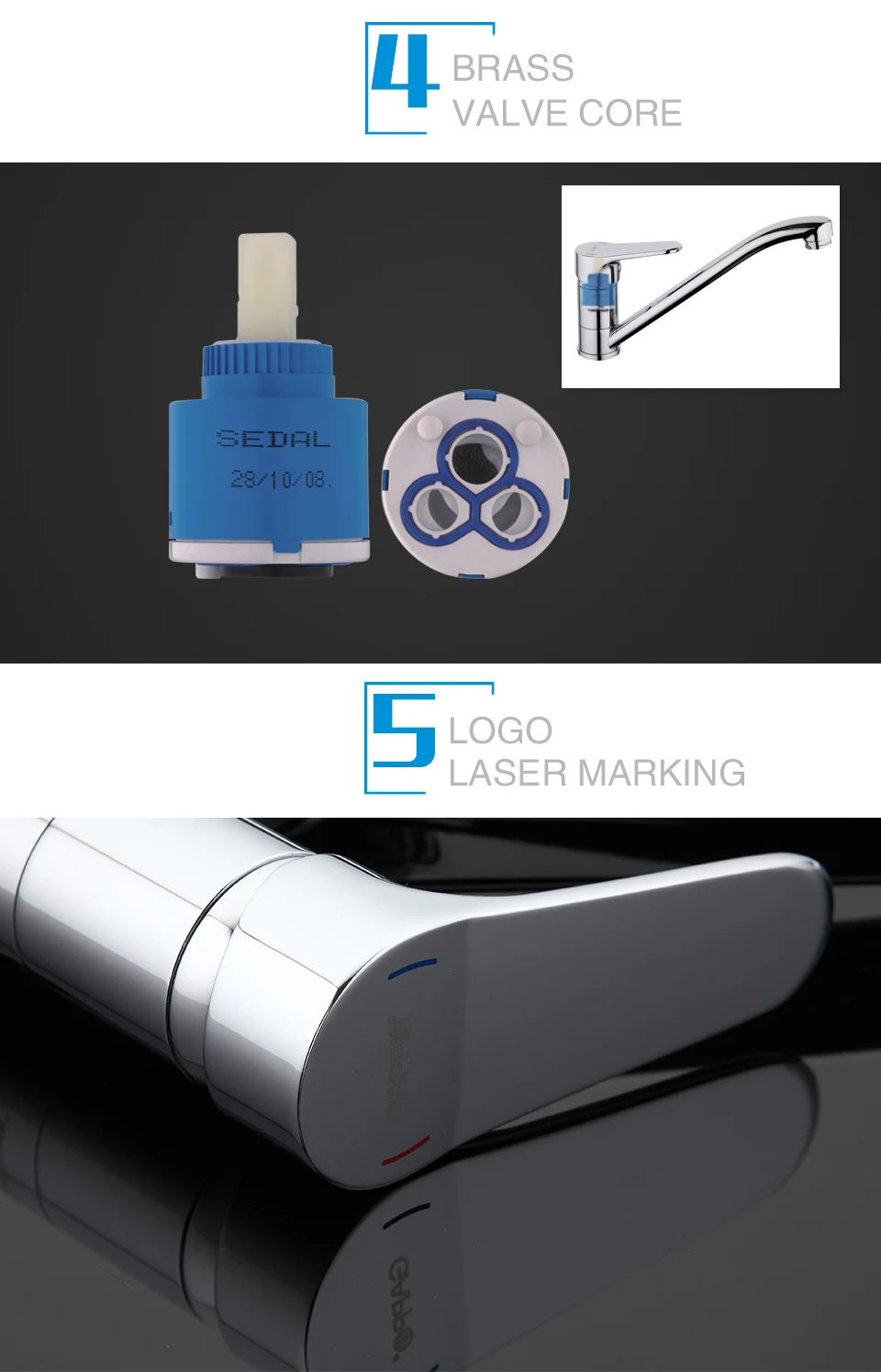 GAPPO Brass water mixer kitchen water faucet tap Kitchen sink water tap Single Handle Faucet Water mixer tap G4936