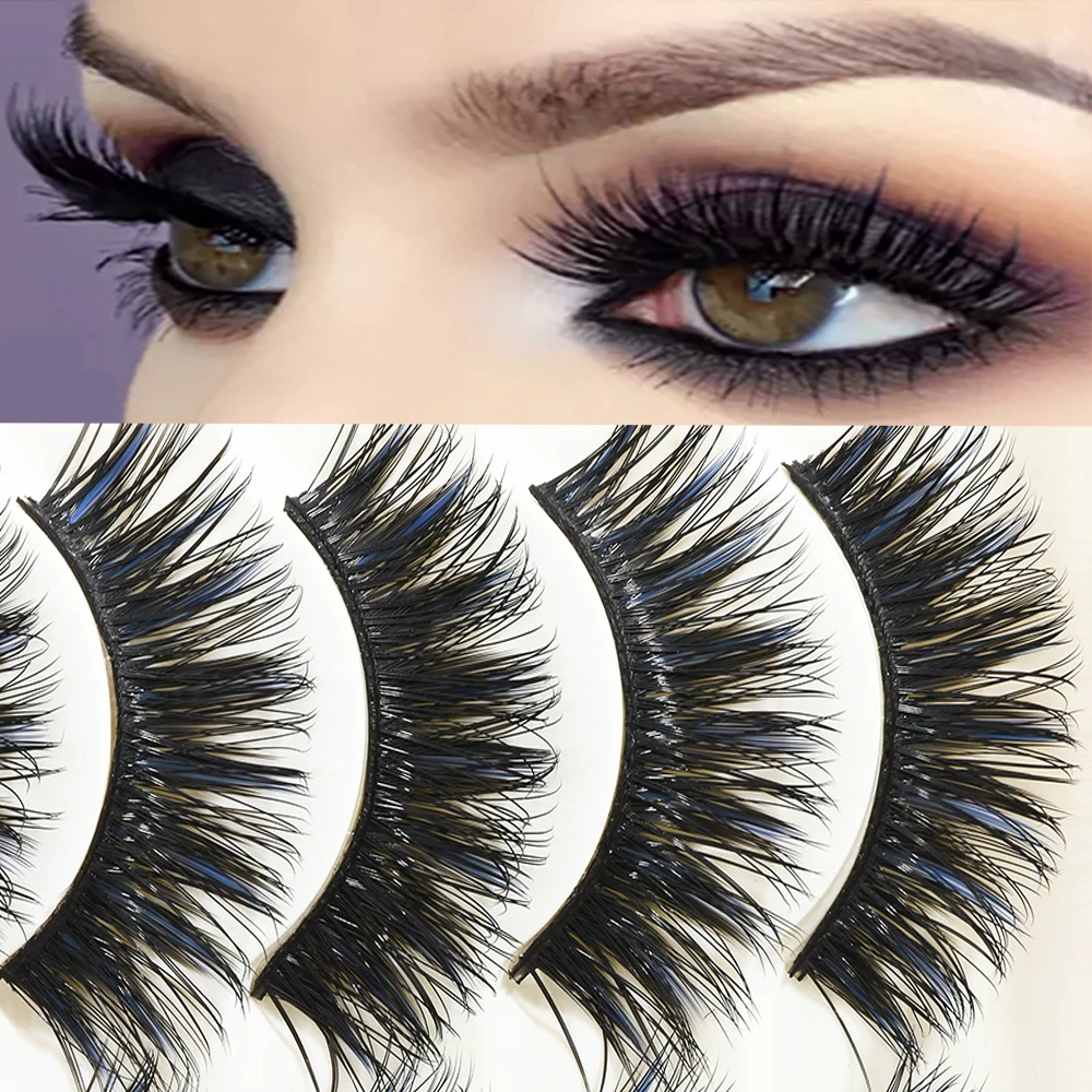 

5 pairs blue color natural false eyelashes fake lashes makeup kit 3D Mink Lashes eyelash extension mink eyelashes maquiagem