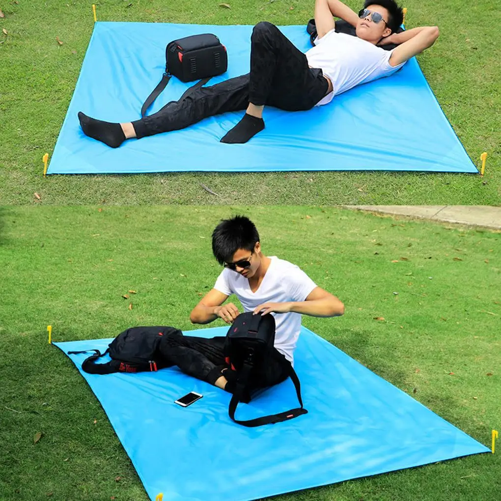 AONIJIE طوي في الهواء الطلق التخييم حصيرة للماء بطانية سجادة للرحلات الشاطئ للماء رشاقته أكسفورد القماش سجادة للرحلات سادة