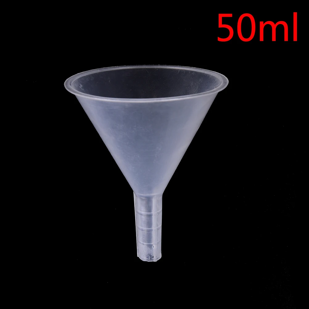 

Hot Sale 1/2" 50ml Mini and clear White Plastic Filter Funnel Mouth Dia Laboratory transfer perfume