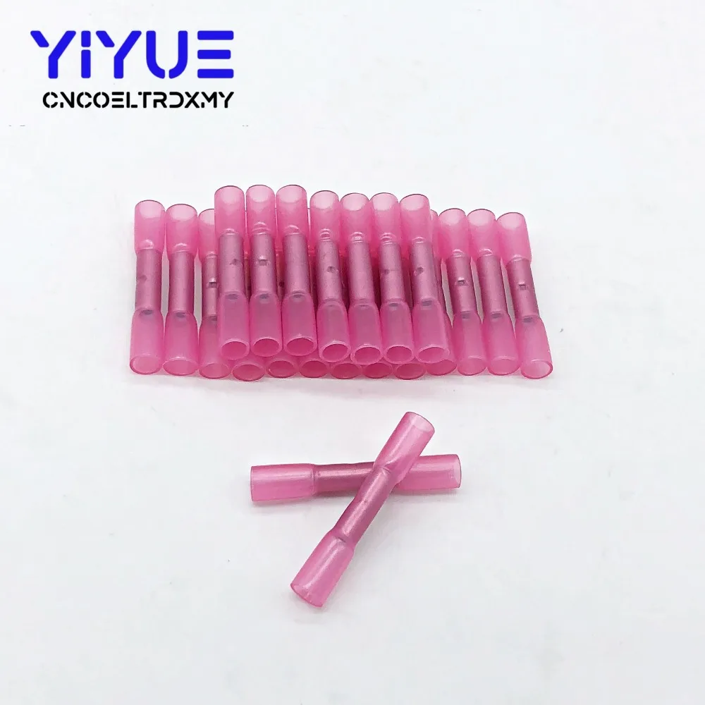 

20pcs Waterproof Insulated Heat Shrink Butt Terminal Connector Wire Electrical Red Crimp Cable Sleeve 18-22AWG