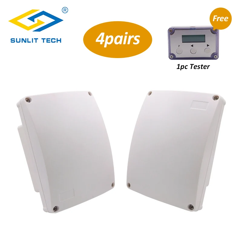 4 Pairs Wired Dual Microwave Infrared Beam Waterproof Motion Sensor