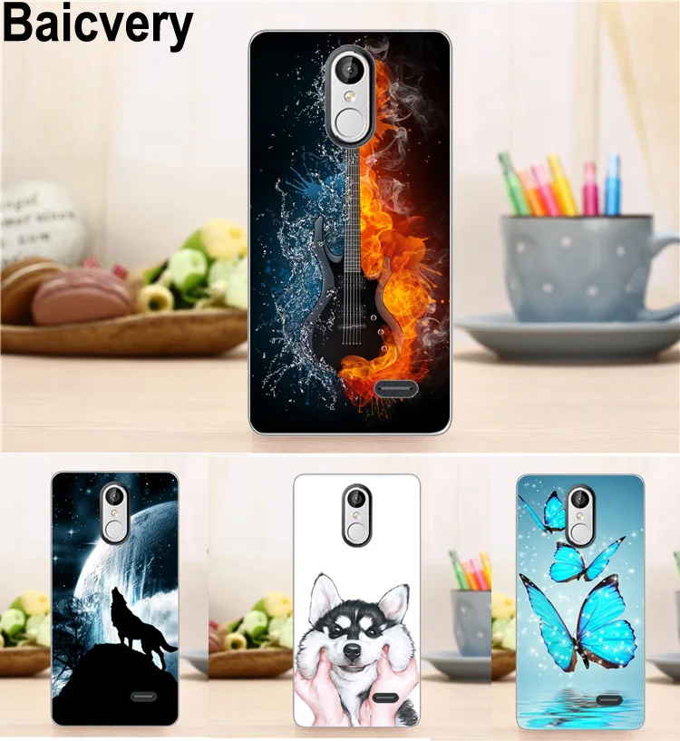 Силиконовый мягкий чехол из ТПУ для Bravis A504 с рисунком цветов и животных A 504 |