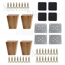 Дубовый 80 х 58 х 38 мм шкаф деревянная мебель нога Правая угол трапециевидная ноги атлет Замена для диван Таблица кровать 1 комплект из 4