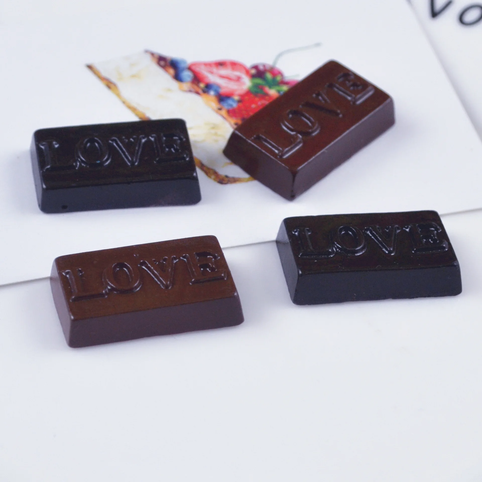 

10pcs mix Resin accessories simulation play eat chocolate cream following pencil case diy accessories bag materials wholesale
