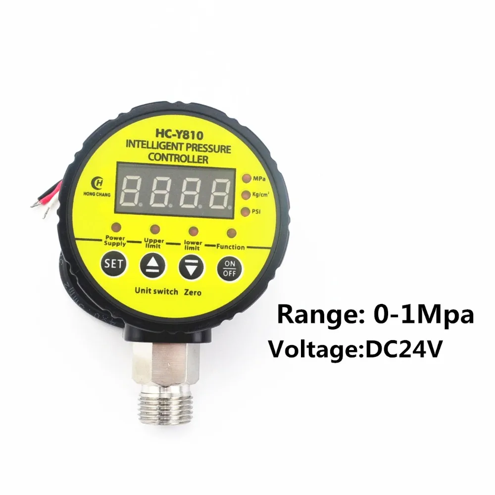 DC24V 0-1Mpa переключатель давления для воздушного компрессора цифровой манометр