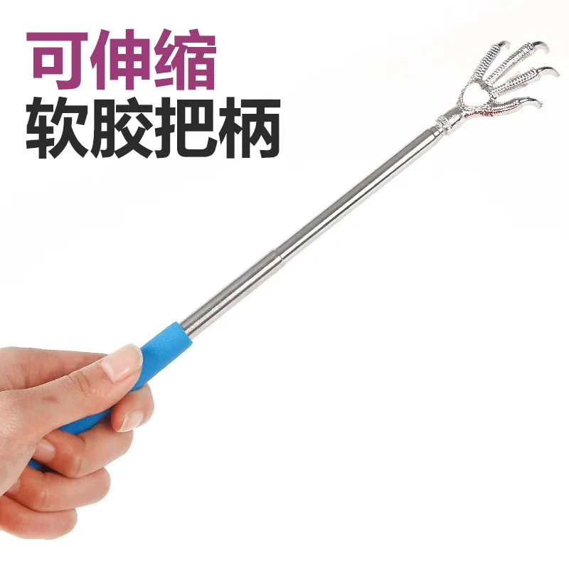 2018 New Practical Handy Stainless Pen Clip Back Scratcher Telescopic Pocket Scratching Massage Kit Bear claw back scratcher |