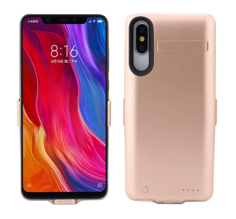 2018NEW 6000 мАч Батарея чехол для XIAOMI 8 внешних Мощность банк Зарядное устройство задняя крышка телефона для ми 8 MI6X/ двойной время использования - Цвет: Gold for XIAOMI 8