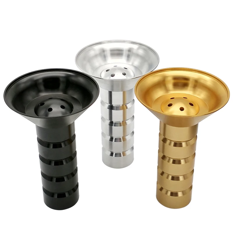 

Aluminum Alloy Tobacco Bowl For Shisha Hookah / Chicha / Narguile Accessories Silver,Black,Golden SH-213