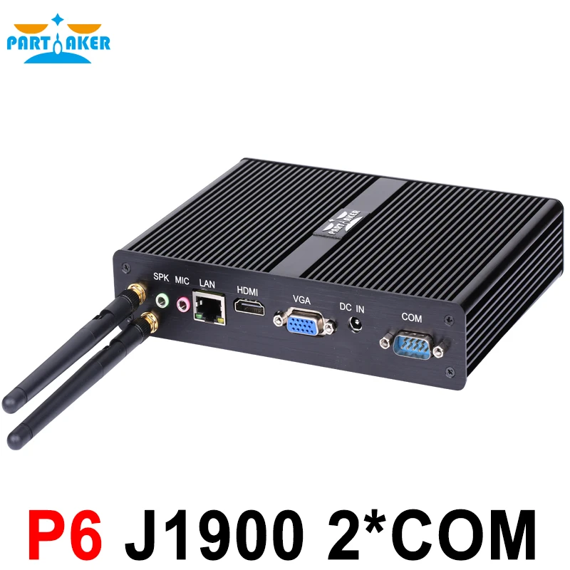 

2 COM Ports Small Office PC With Fanless Computer Quad Core J1900 3 Years Warranty PARTAKER P6