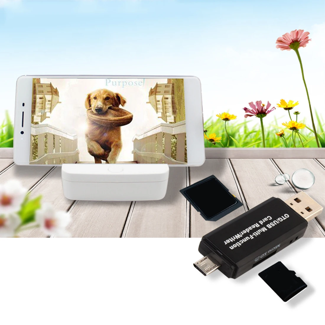 NOYOKERE 4 в 1 smart card reader для устройство для считывания карт Android OTG USB 2,0 Micro USB (тип B) SD/MMC слот Micro SD/TF