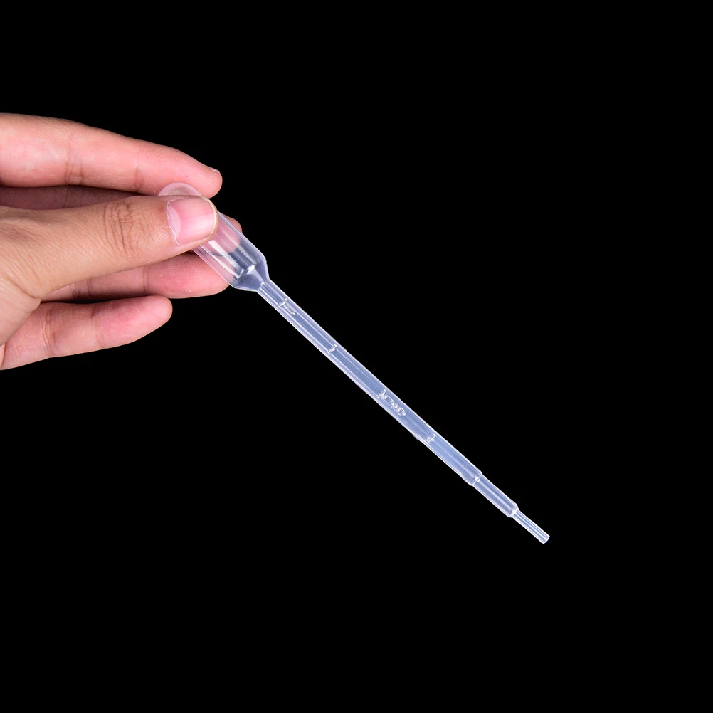 100PCS 1ML Transparent Pipettes Disposable Safe Plastic Eye Dropper Transfer Graduated Pipette School Lab Supplies Brand