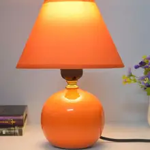 Спальня прикроватной тумбочке керамическая лампа простая детская творчески Сад Свадебные затемнения освещения FG742