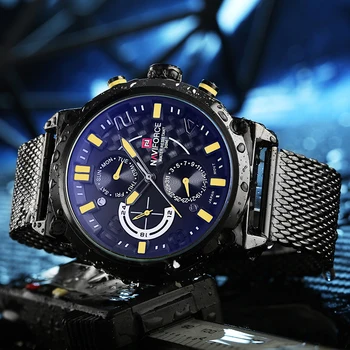 

2018 NAVIFORCE Luxury Brand Men's Quartz Watches Man Sport Military Wrist Watch Steel Waterproof Date Clock Relogio Masculino