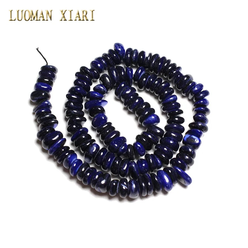 

Wholesale Deep Blue Gravel Shape Dye Conch Shell 5-8 mm Stone Beads For Jewelry Making Diy Bracelet Necklace Strand 15.5''