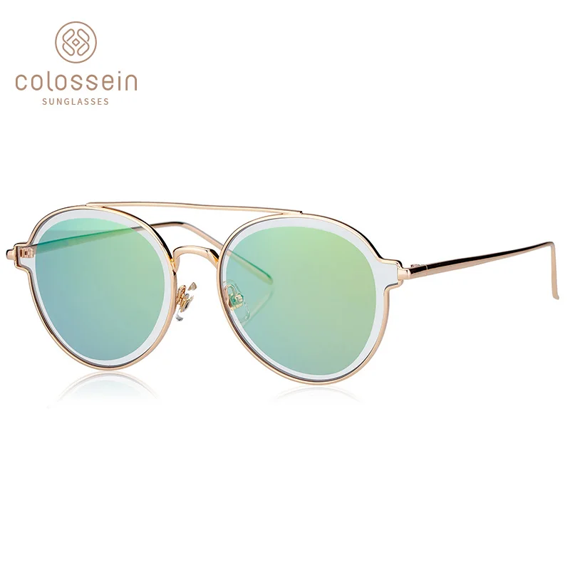

COLOSSEIN PINGLAS Round Sunglasses Women Twin-beams Glasses Clear Double PC Blue Lens Brand Designer Non-polarized Eyewear UV400