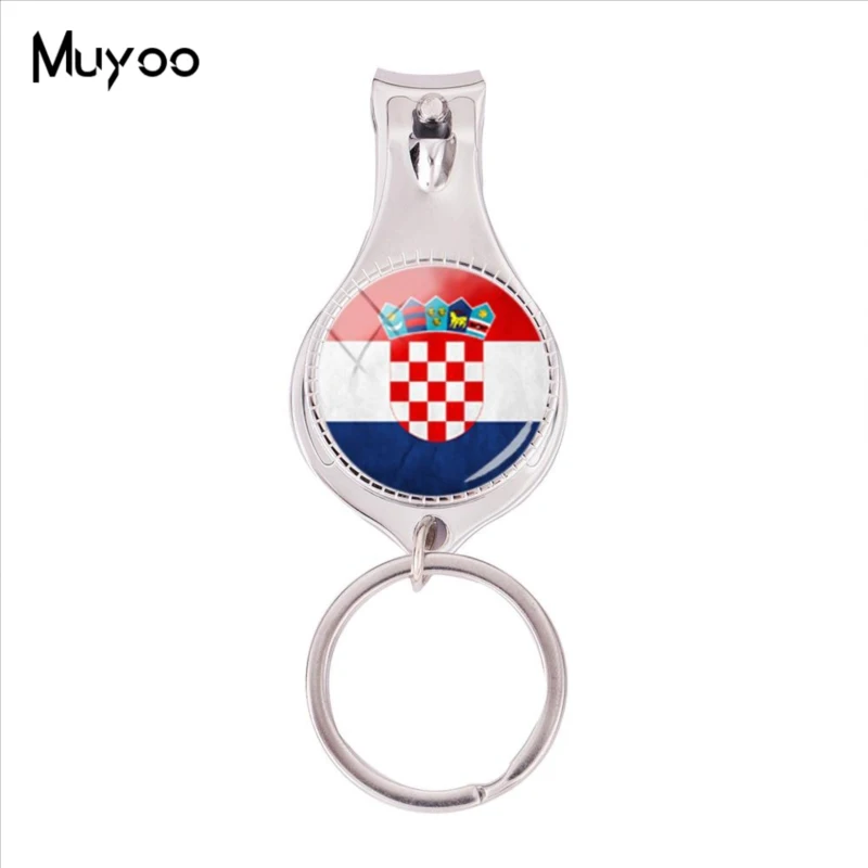 

2018 Fashion Croatia Flag Multifunctional Keychain Glass Photo Nail Clipper Keyring Art Handmade Jewelry Nail Clippers