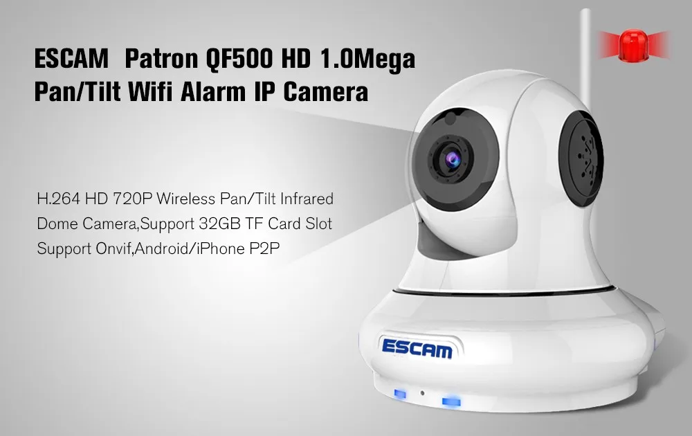 Escam покровитель qf500 мини IP Камера Onvif HD 720 P P2P Wirless WiFi Дома Видеонаблюдения Камера с датчик двери поддержка 32 ГБ TF карты