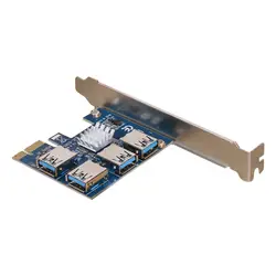 Новые карты расширения PCI 1 до 4 слота PCI USB 3.0 Конвертер Adatper PCIe Riser карты для Bitcoin интеллектуального устройства XXM8