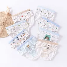 6 шт./лот трусы для мальчиков детское нижнее белье трусики Детское нижнее белье для мальчиков красочные полосатые трусы Хлопковое детское нижнее белье костюм От 2 до 10 лет