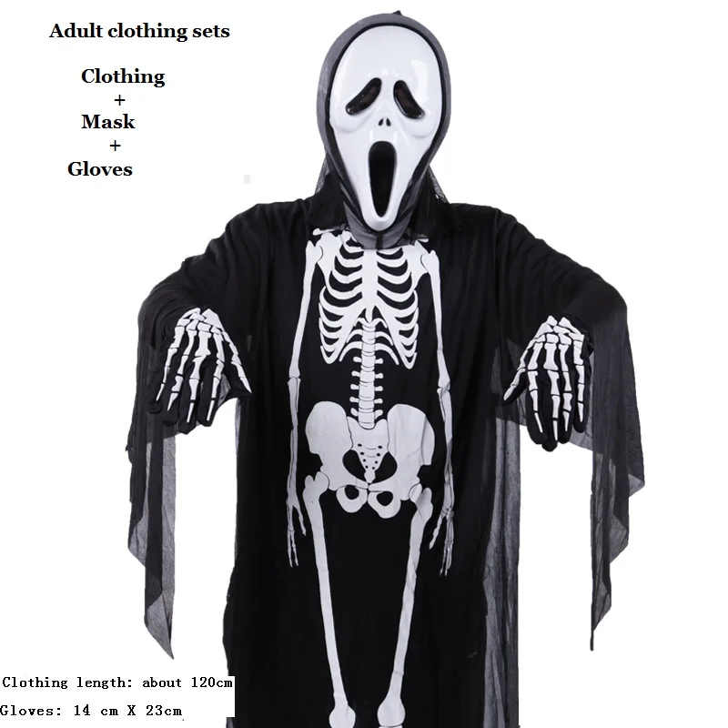 Костюм призрака, скелета, косплей, белый, черный, Костюм Скелета,, костюм для вечеринки на Хэллоуин