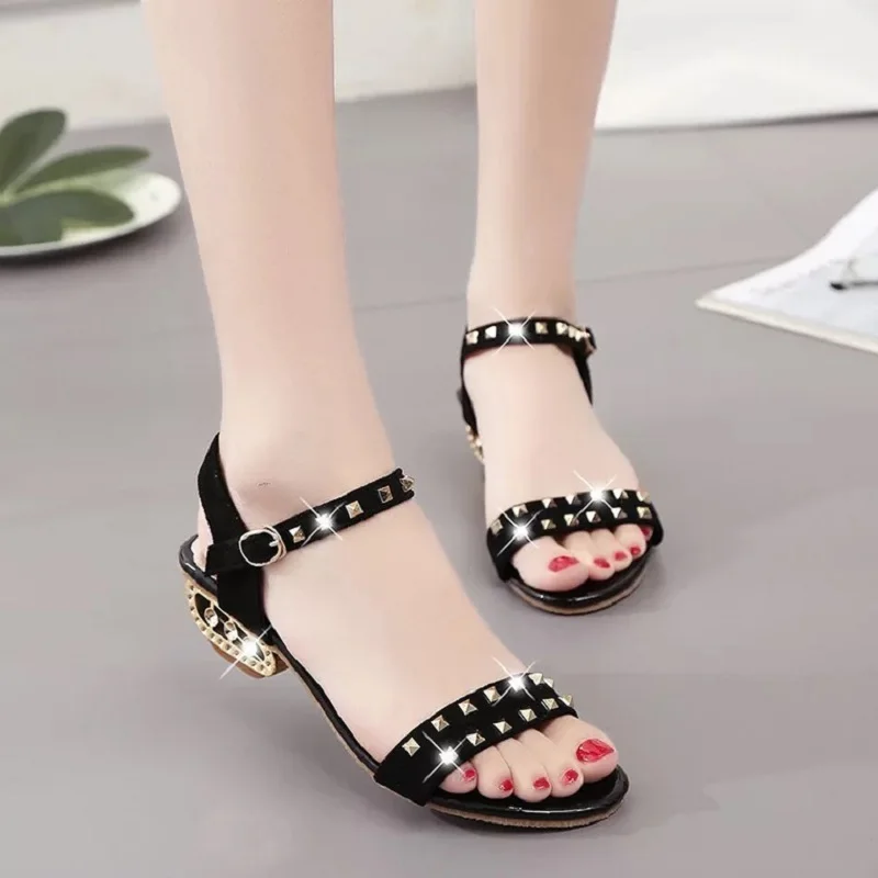 

Summer Women Sandals Open Toe shoes Women's Sandles Square heel Women Shoes Korean Style Gladiator Shoes Women High Heel Shoes