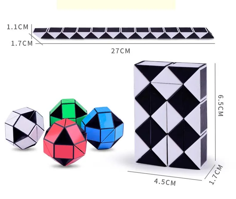 

1pc/set)3D Colorful Magic Ruler 24 Segments Snake Twist Cube Puzzle For Kids Cognition Puzzle Children Toys Game Cube Kids Gift
