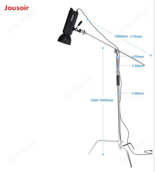  40 inches Heavy duty photo light stand magic leg type C frame stainless steel bracket inclined arm 