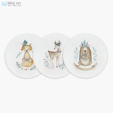 Kawaii гирлянда зеленые листья Животные медведь олень лиса керамические подставки подарки креативный домашний кофе чашка кухня дополнительный коврик напитки