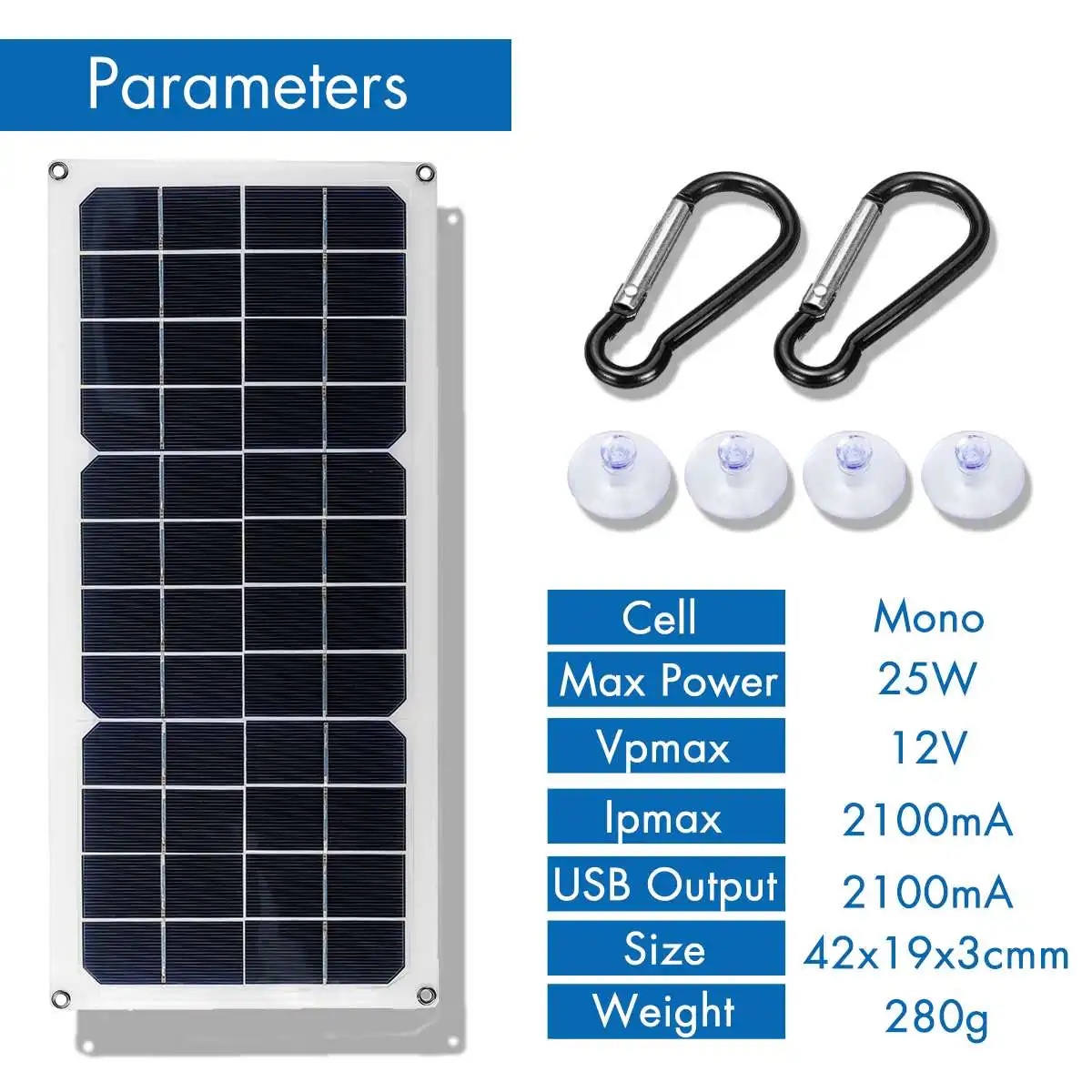 LEORY 25W 12V 2.1A монокристаллическая солнечная панель кремния Celulas Solares Silicio солнечная батарея, солнечная зарядка с usb-кабелем