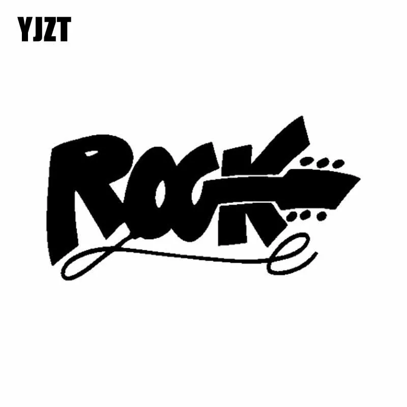 

YJZT 12.7CM*6.7CM ROCK GUITAR Vinyl Black Silver Motorcycle Car Sticker Decals C13-000571