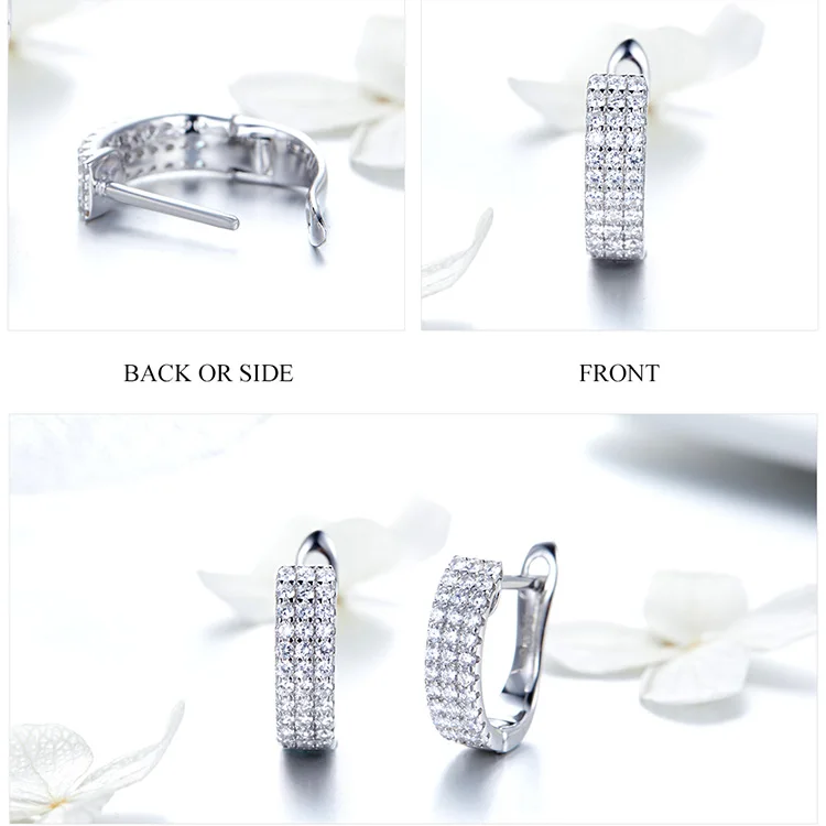 BISAER 925 пробы серебряные классические простые геометрические маленькие женские серьги-гвоздики для свадьбы, ювелирные изделия для помолвки ECE560