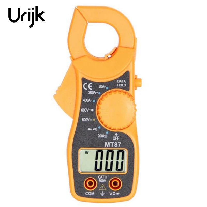 Urijk MT87 AC/DC желтый Цифровой мультиметр клещи токовый зажим Тестер Напряжения тока |