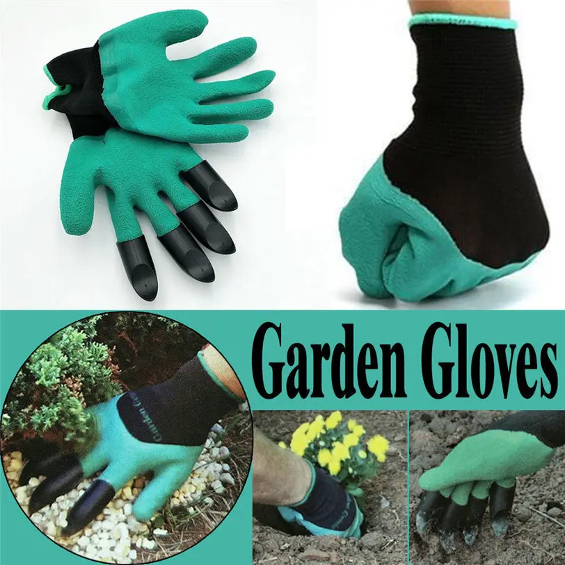 

1 pair new Gardening Gloves for garden Digging Planting with 4 ABS Plastic Claws Jun13 Professional Factory price Drop Shipping