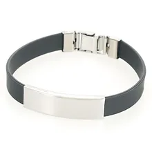 Miasol 2 шт из нержавеющей стали Простой Шарм черный силиконовый браслет мужской наручный браслет в стиле панк для мужчин браслет Pulsera Hombre