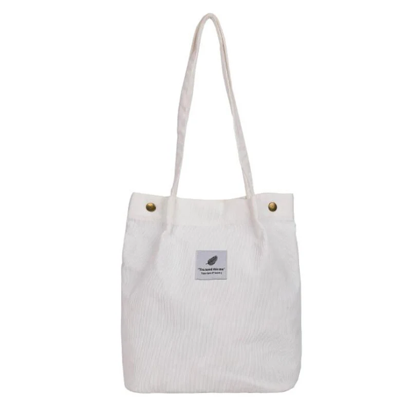 Женская Вельветовая сумка для покупок, Женская тканевая сумка на плечо, Экологичная сумка для хранения, многоразовая складная эко продуктовая сумка