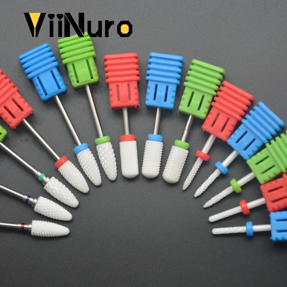 

ViiNuro Hot Ceramic Nail Drill Bit For Pedicure Machine Electric Bits 3/32" Manicure Nail Tools Remove Acrylic Gel Nail Polish