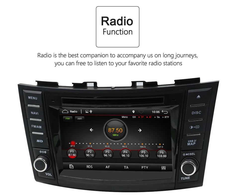 Cheap Eunavi 2 Din Android 8.1 Car Dvd Player For Suzuki Swift 2011 2012 Radio Stereo GPS With Steering Wheel Control Free Camera Map 3