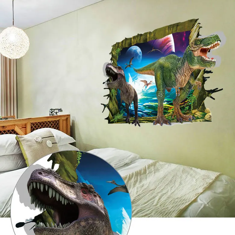 3d Dinosaur Art Poster wall stickers,Jurassic Tyrannosaurus wall