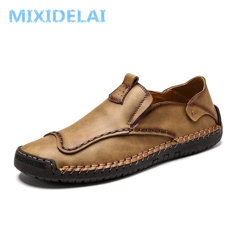 

MIXIDELAI New Comfortable Mens Casual Shoes Loafers Men Shoes Quality Leather Shoes Men Flats Moccasins Shoes Big Size 38-48