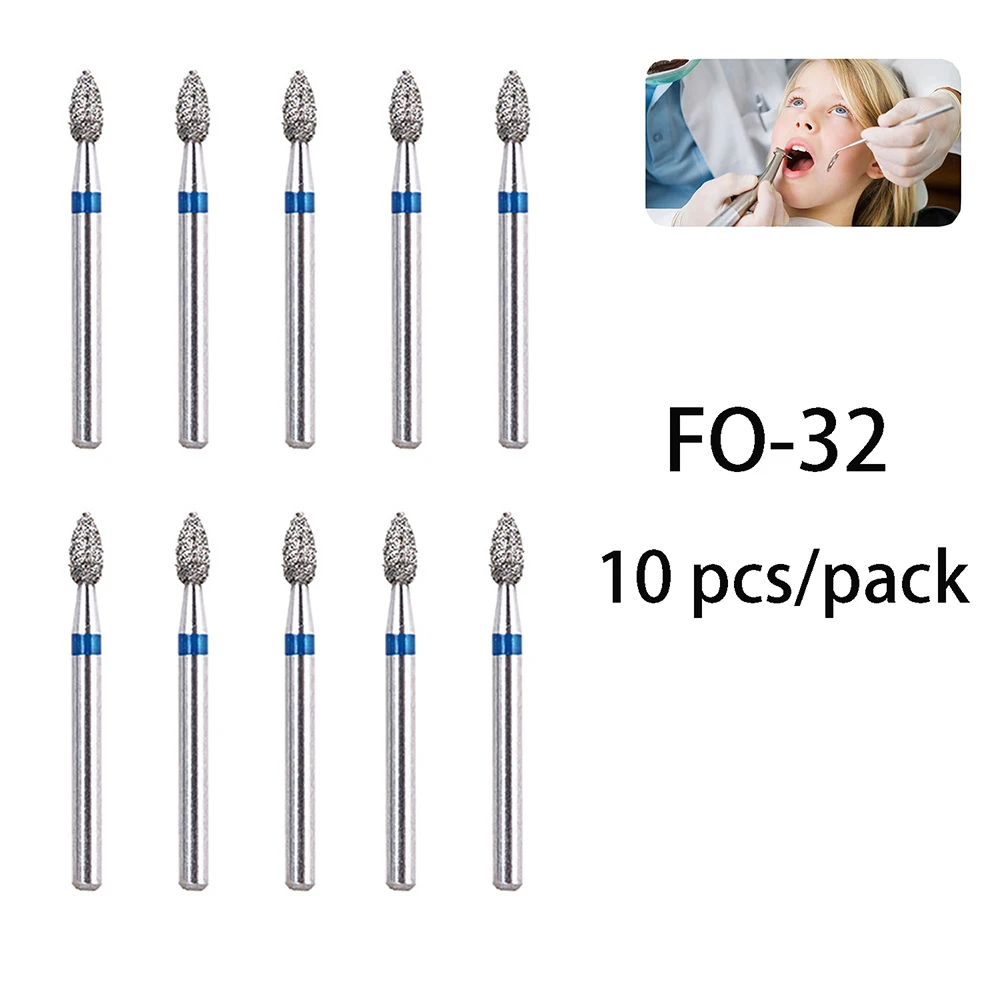 10pcs pack BR 31 Dental Diamond Burs Drill Dentistry Handpiece Handle Diameter 1 6mm Dentist Tools 5