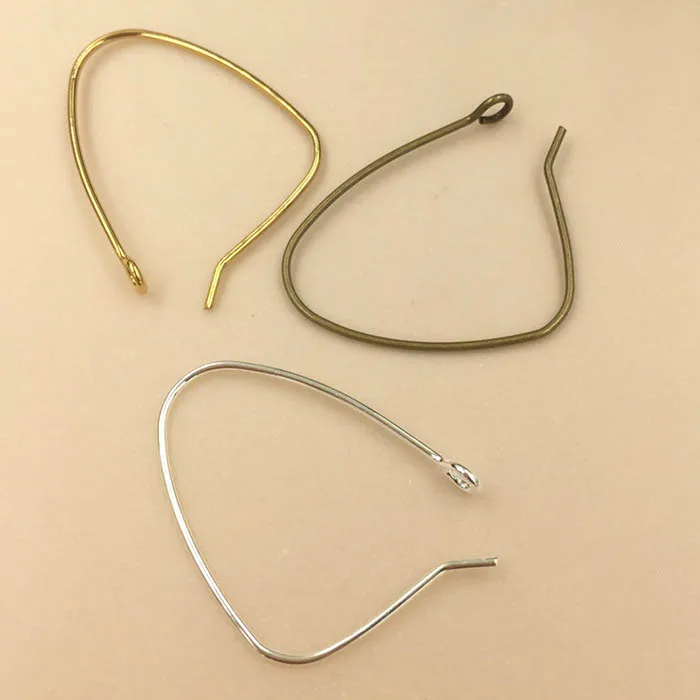 26x18mm Geometric Designs Wired Ear Wire Clip Hooks Earring Supplies