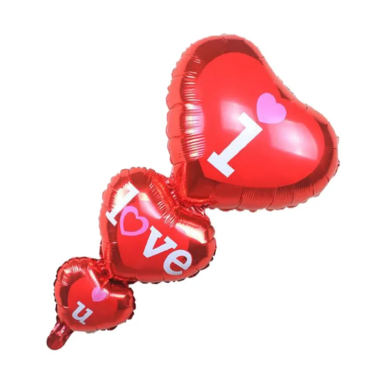 Красное любовное сердечка шар струна I LOVE YOU с буквенным принтом из алюминиевой