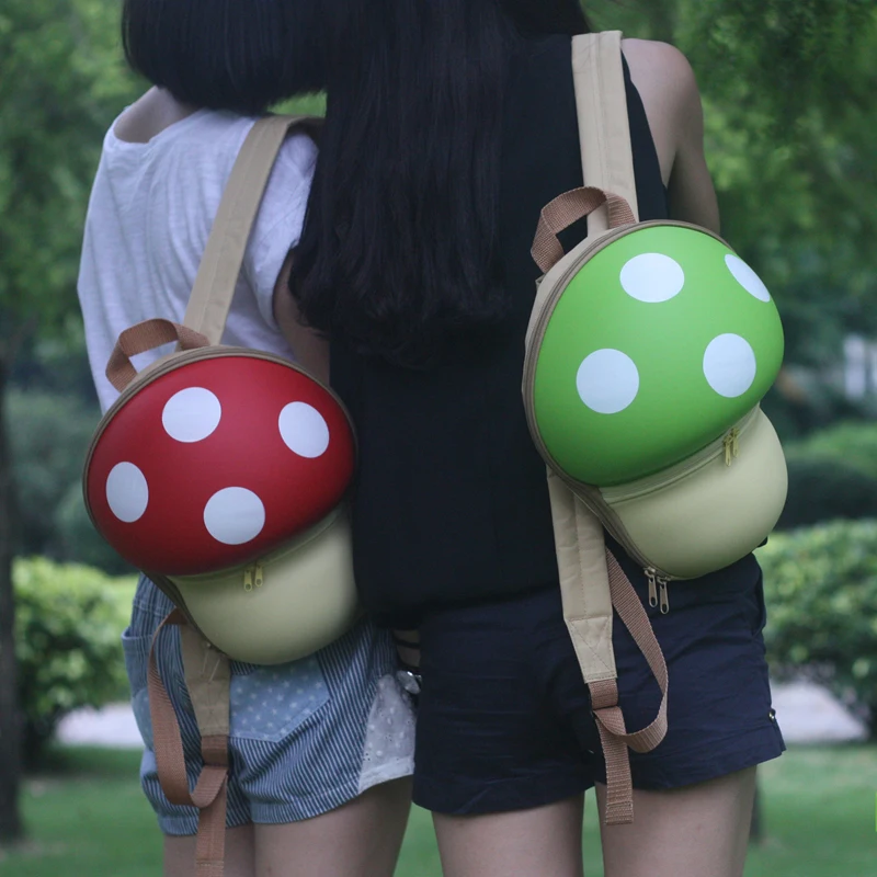 Women font b backpack b font cute font b Kids b font 3D Cartoon Mushroom Children
