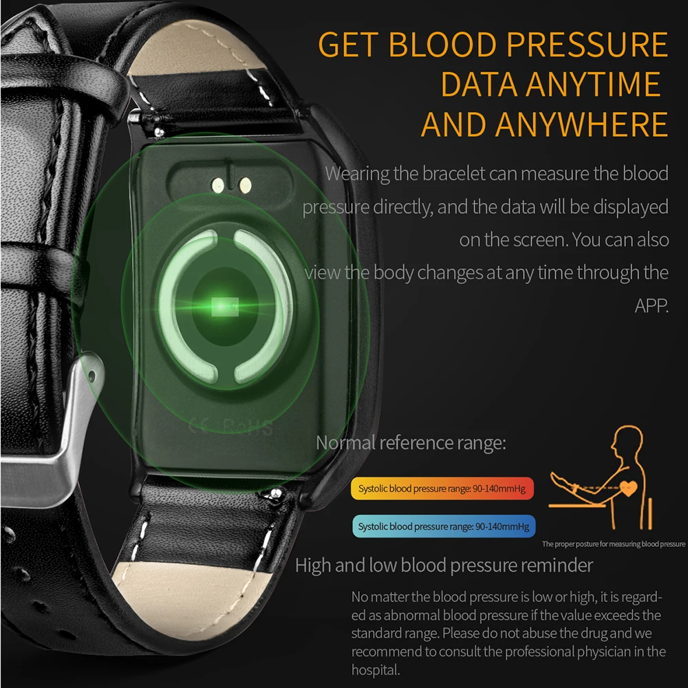 Смарт часы Timethinker Reloj ECG PPG мужские 3D смарт E58 с монитором кровяного давления