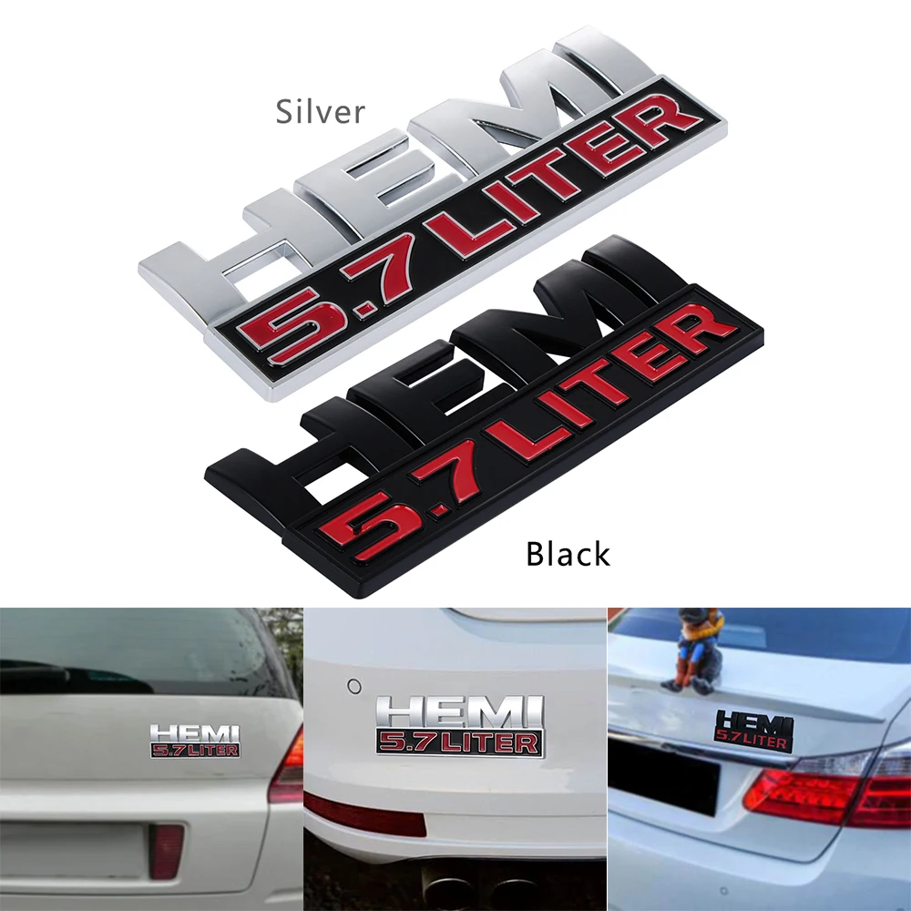 Черный/Серебряный логотип HEMI 5 7 литр эмблема табличка автомобильный значок