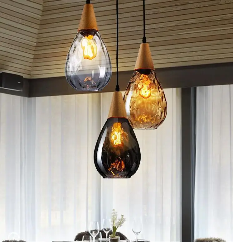  IWHD Loft Nordic Glass LED Pendant Light Fixtures Dinning Living Room Metal Glass Ball Hanging Lamp - 32965470241