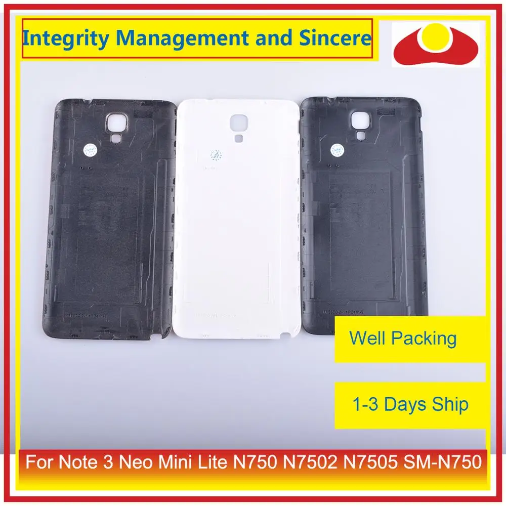 10 шт./лот корпус для Samsung Galaxy Note 3 Neo Mini Lite N750 N7502 N7505 Задняя Крышка аккумуляторной