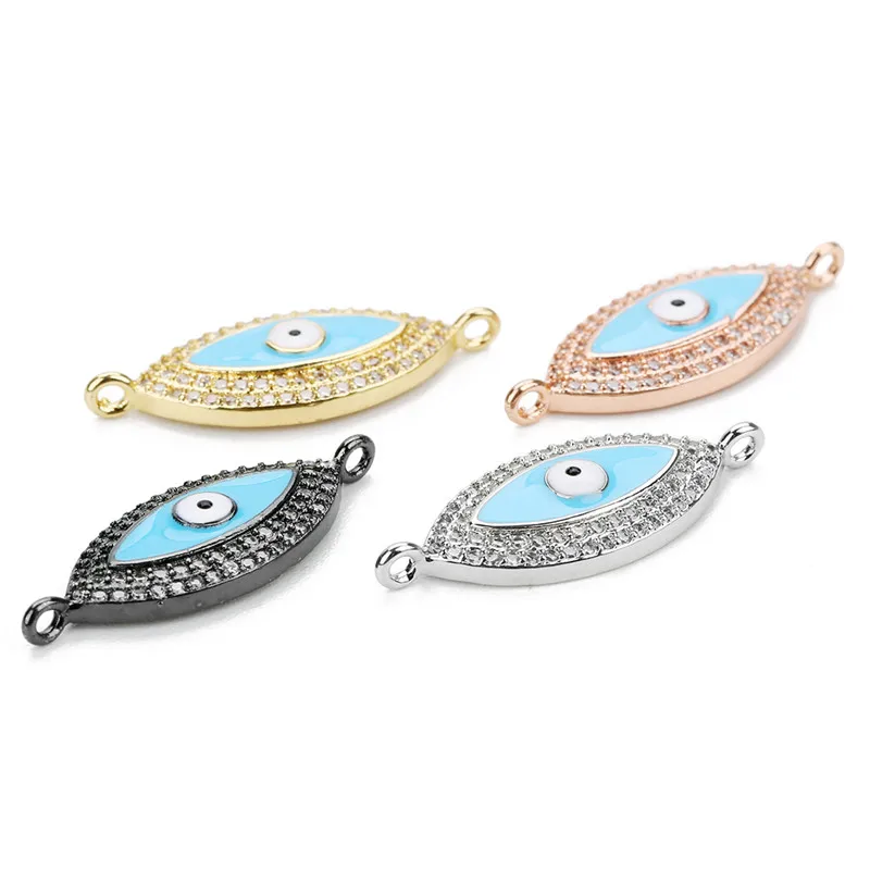 XINYAO 1 шт винтажный медный золотой цвет Cz Pave Evil Eye соединитель подвеска Шарм для