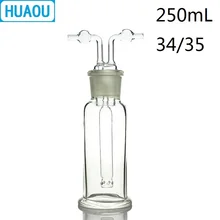 HUAOU 250 мл газовая стиральная бутылка Muencks заземление рот 34/35 прозрачное стекло лабораторное химическое оборудование